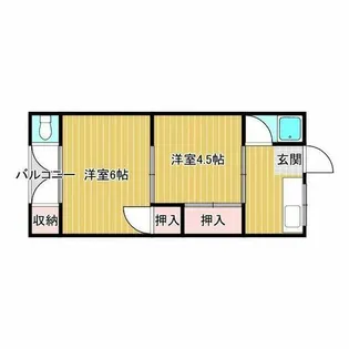 千里丘山口ハイツ【2階】の間取り