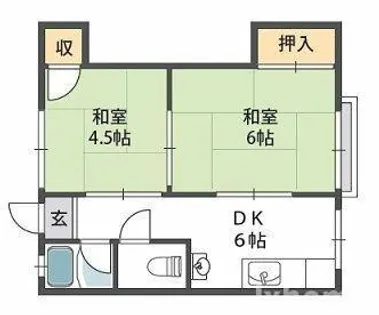 ビスタ岸部ハイツA棟【2階】の間取り
