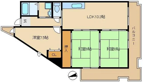 オーブたちばな【3階】の間取り