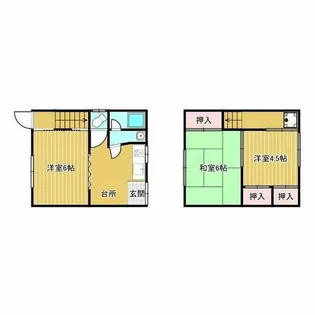 大阪府茨木市主原町【テラスハウス】の間取り