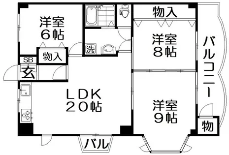 香里ニューハイツNO3【7階】の間取り