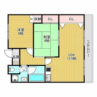 サンハイツ沢良宜西【1階】の間取り
