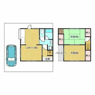 大阪府茨木市五十鈴町【一戸建】の間取り
