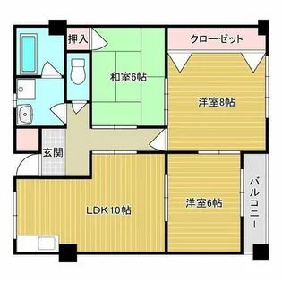 ハイツ杉本【3階】の間取り