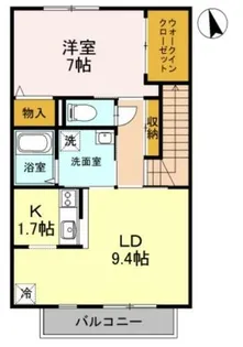 クレアー B棟【2階】の間取り