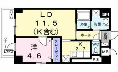 ウェスト宮ノ下【2階】の間取り