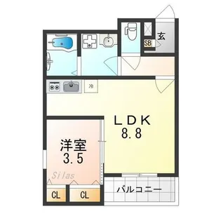 ジーメゾン高石リュクス【2階】の間取り