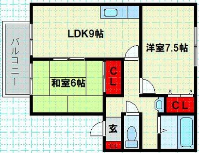 ウィンディア穴生【2階】の間取り