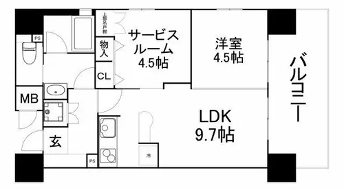 エステムコート京橋セレブIポーラスター【9階】の間取り