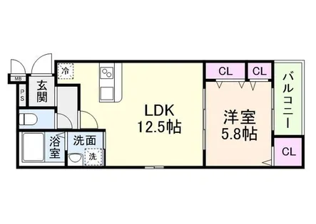 ラヴェリテ鳳【1階】の間取り