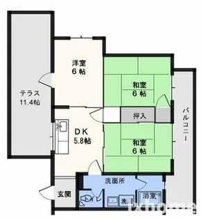 宮西ハイツ【3階】の間取り