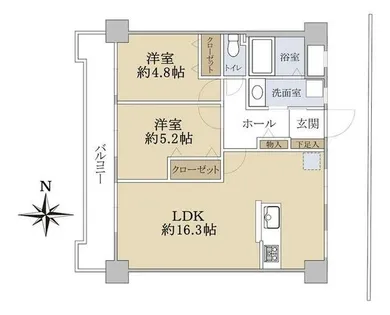 シティハイツ藤崎【5階】の間取り