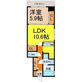 ライブコート泉【8階】の間取り