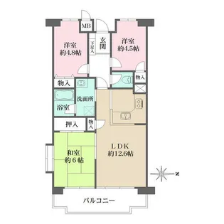 大和郡山アーバンコンフォート【3階】の間取り