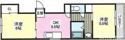 上穂ハイツ【2階】の間取り