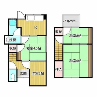 大阪府茨木市水尾2丁目【テラスハウス】の間取り