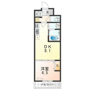 アドバンス京都北大路レフィナード【1階】の間取り