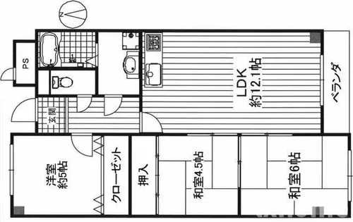 プランドール耳原【4階】の間取り