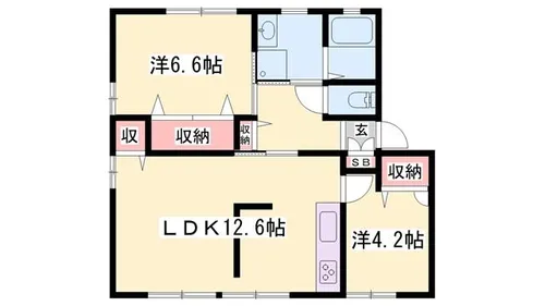 サンコート赤坂 A棟【1階】の間取り