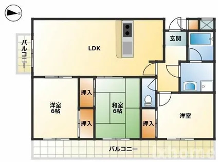 プルミエール春日丘【1階】の間取り
