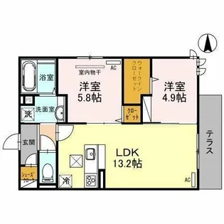 SPECIALE沢良宜西【1階】の間取り