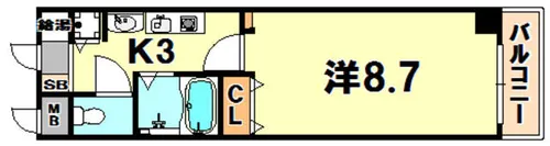 ロイヤルヒル神戸三ノ宮【11階】の間取り