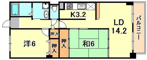 コンセール中道【4階】の間取り