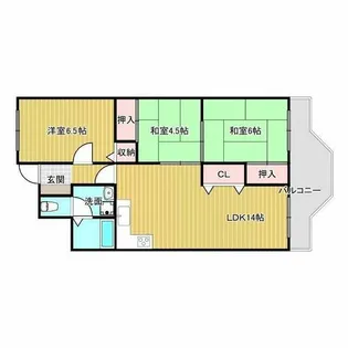 白川高層住宅5号棟【9階】の間取り