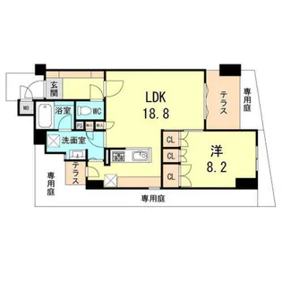 コム・クレール西宮北口【1階】の間取り