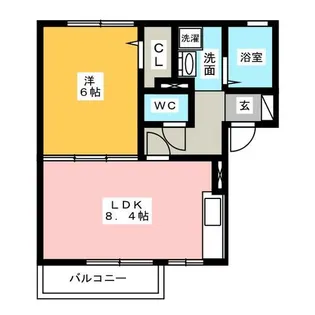 1LDKの間取り画像