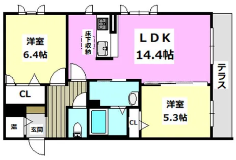 シャーメゾン小野原西【1階】の間取り