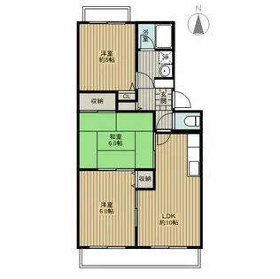 チェリーアベニュー南茨木B棟【1階】の間取り