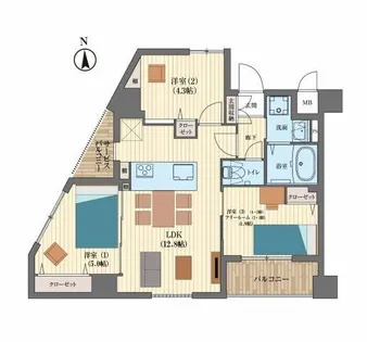 ピアッツァGATE八木【3階】の間取り