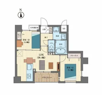 ピアッツァGATE八木【4階】の間取り