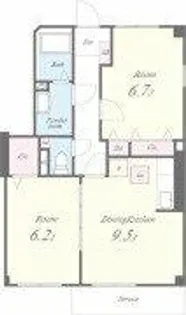 2LDKの間取り画像