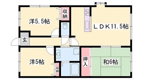 パインヒル・コーナン【4A号室】の間取り