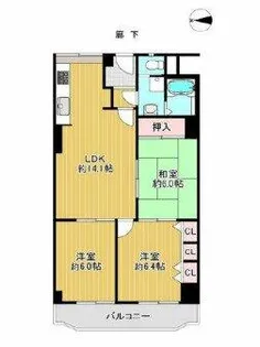 メガロコープ茨木Ⅱ【4階】の間取り