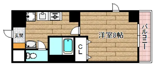 ヴェリッシモ芥川【201号室】の間取り