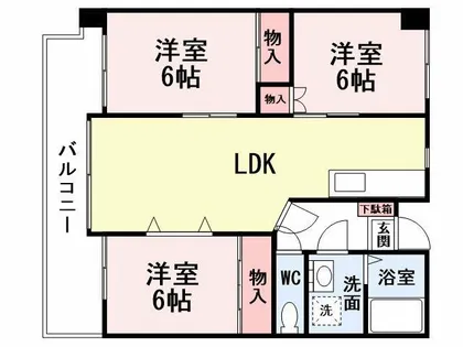 ハーベスト守恒【6階】の間取り