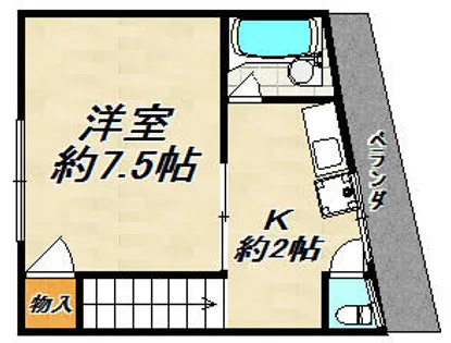 須磨浦3-ハイツ【2階】の間取り