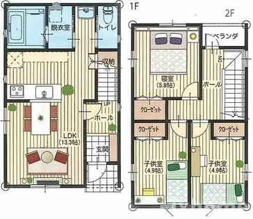 大阪府茨木市太田1丁目【一戸建】の間取り