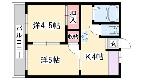 タウンハウス野村 A棟【A-2号室】の間取り