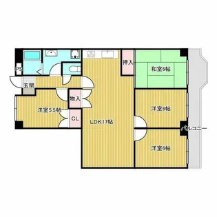 青葉丘マンションA棟【5階】の間取り
