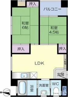 コーポかみすな【4階】の間取り