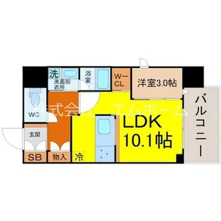 スリーアイランドタワー名駅太閤通【7階】の間取り