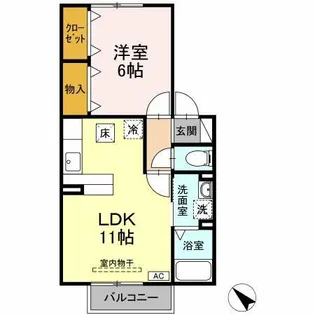 グランモア一ツ木【C102号室】の間取り