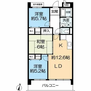 リバーサイドパーク【4階】の間取り