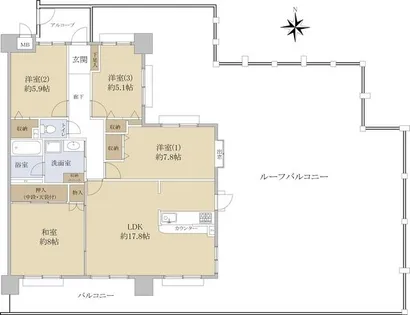 サンマンションアトレ植田南【12階】の間取り