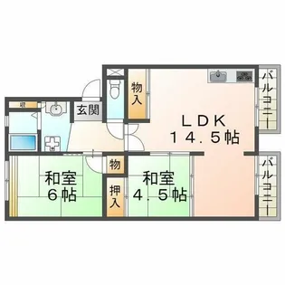 グリーンハイツ白川【4階】の間取り