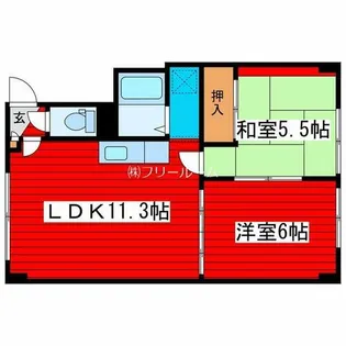 クレアール月寒B【2階】の間取り